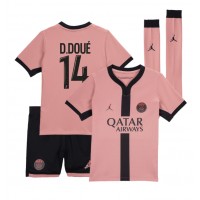 Echipament fotbal Paris Saint-Germain Desire Doue #14 Tricou Treilea 2024-25 pentru copii maneca scurta (+ Pantaloni scurti)